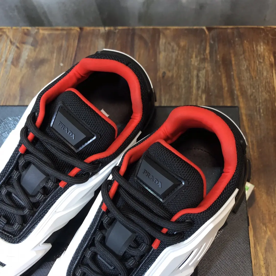 Prada Transformers Sneakers Black White Red – High Quality Replica Prada Shoes 1:1 Sneakers ZeroBulk 232