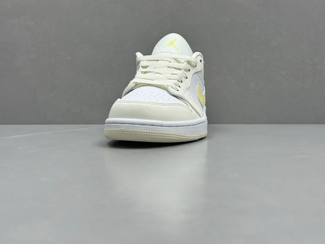 Pure Origin 230 AJ1 Low Top Sneakers – White Yellow, Authentic Version, Best Replica Sneakers, Top Rep Shoes, Sizes 36-46 (Including Half Sizes Sporty 1289