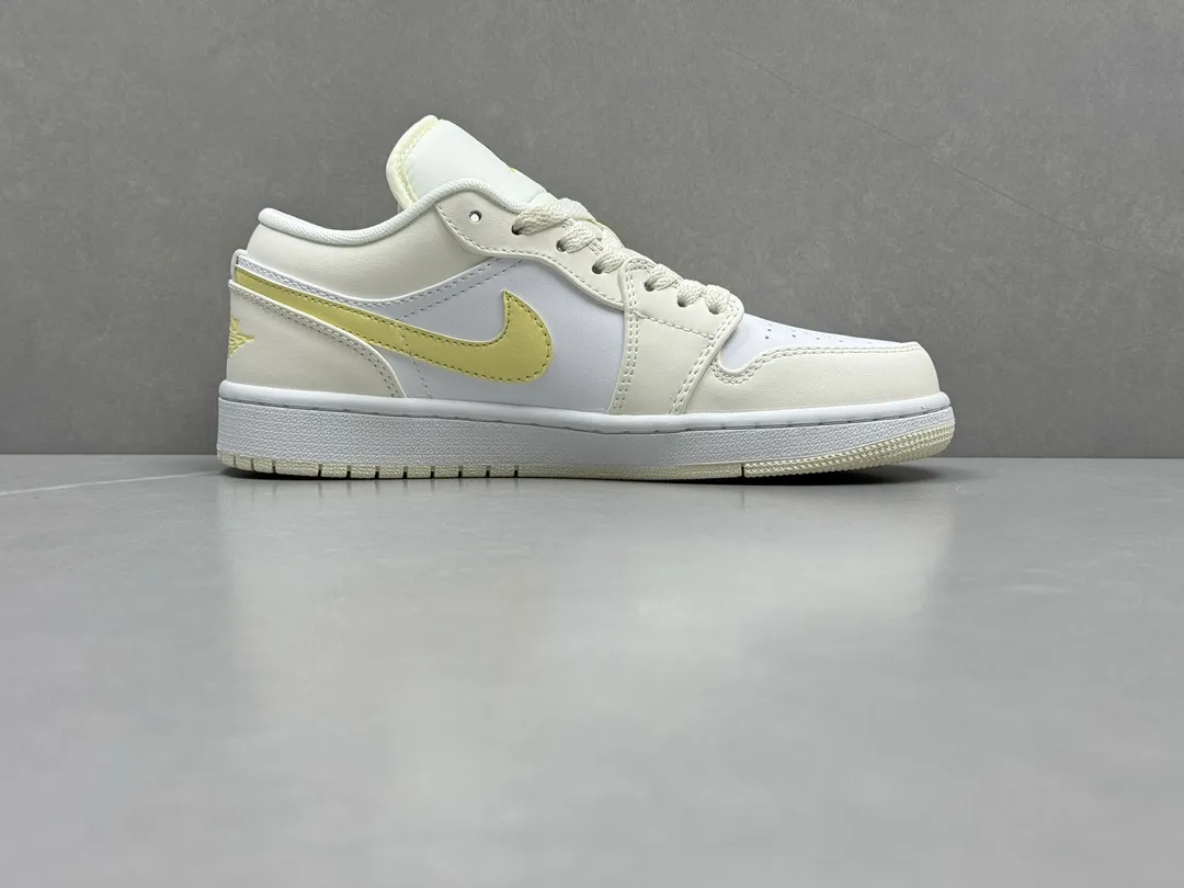 Pure Origin 230 AJ1 Low Top Sneakers – White Yellow, Authentic Version, Best Replica Sneakers, Top Rep Shoes, Sizes 36-46 (Including Half Sizes Sporty 1289