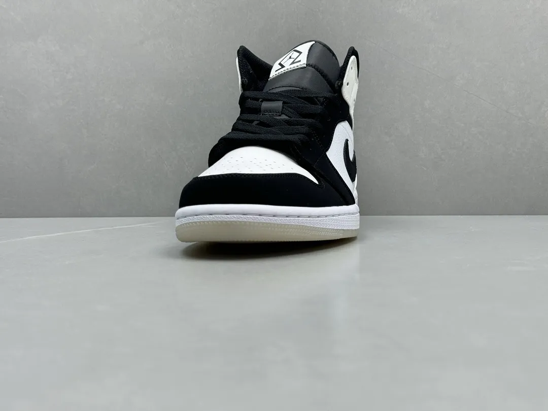 Pure  Version 230 AJ1 Zhongbang Diamond Panda High-Top Rep Shoes – Black White Replica, Sizes 36-46 (Including Half Sizes Functional 1192