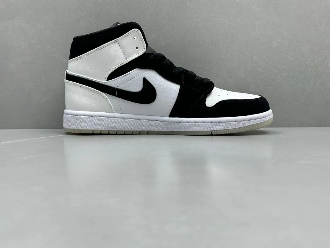 Pure  Version 230 AJ1 Zhongbang Diamond Panda High-Top Rep Shoes – Black White Replica, Sizes 36-46 (Including Half Sizes Functional 1192