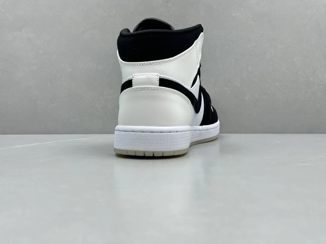 Pure  Version 230 AJ1 Zhongbang Diamond Panda High-Top Rep Shoes – Black White Replica, Sizes 36-46 (Including Half Sizes Functional 1192