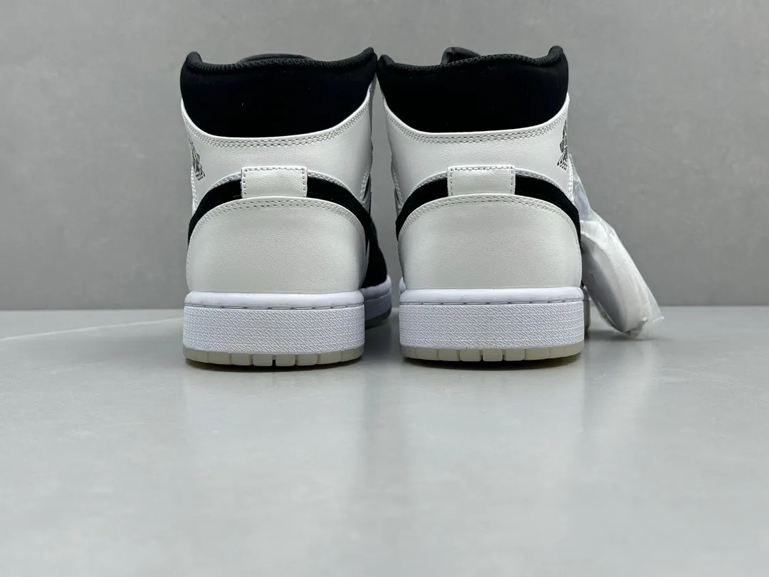Pure  Version 230 AJ1 Zhongbang Diamond Panda High-Top Rep Shoes – Black White Replica, Sizes 36-46 (Including Half Sizes Functional 1192