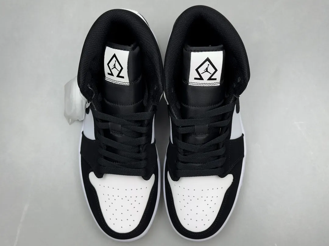 Pure  Version 230 AJ1 Zhongbang Diamond Panda High-Top Rep Shoes – Black White Replica, Sizes 36-46 (Including Half Sizes Functional 1192