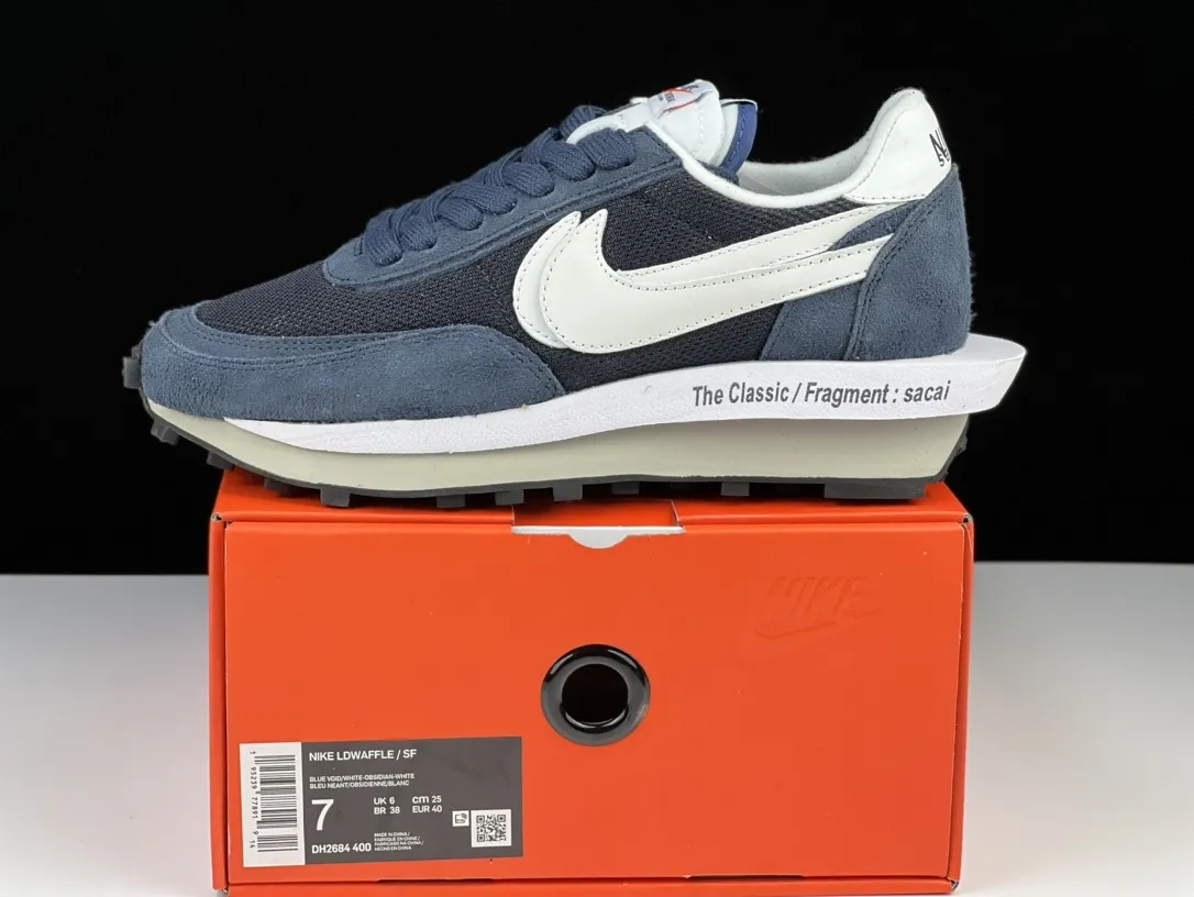 EyeCatching SACAI x NIKE LDV Waffle Navy Blue White Deconstructed  Running Shoes – Replica Nike Rep Shoes Edition 1508