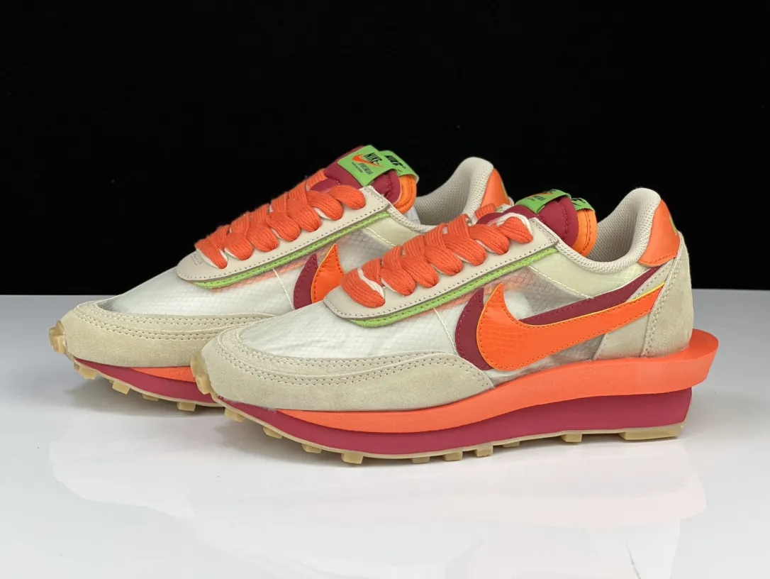 SACAI x Nike LDV Waffle Beige and Orange Deconstructed  Running Shoes – Premium Nike Replica Edition with Rep Shoes Quality Resilient 1509