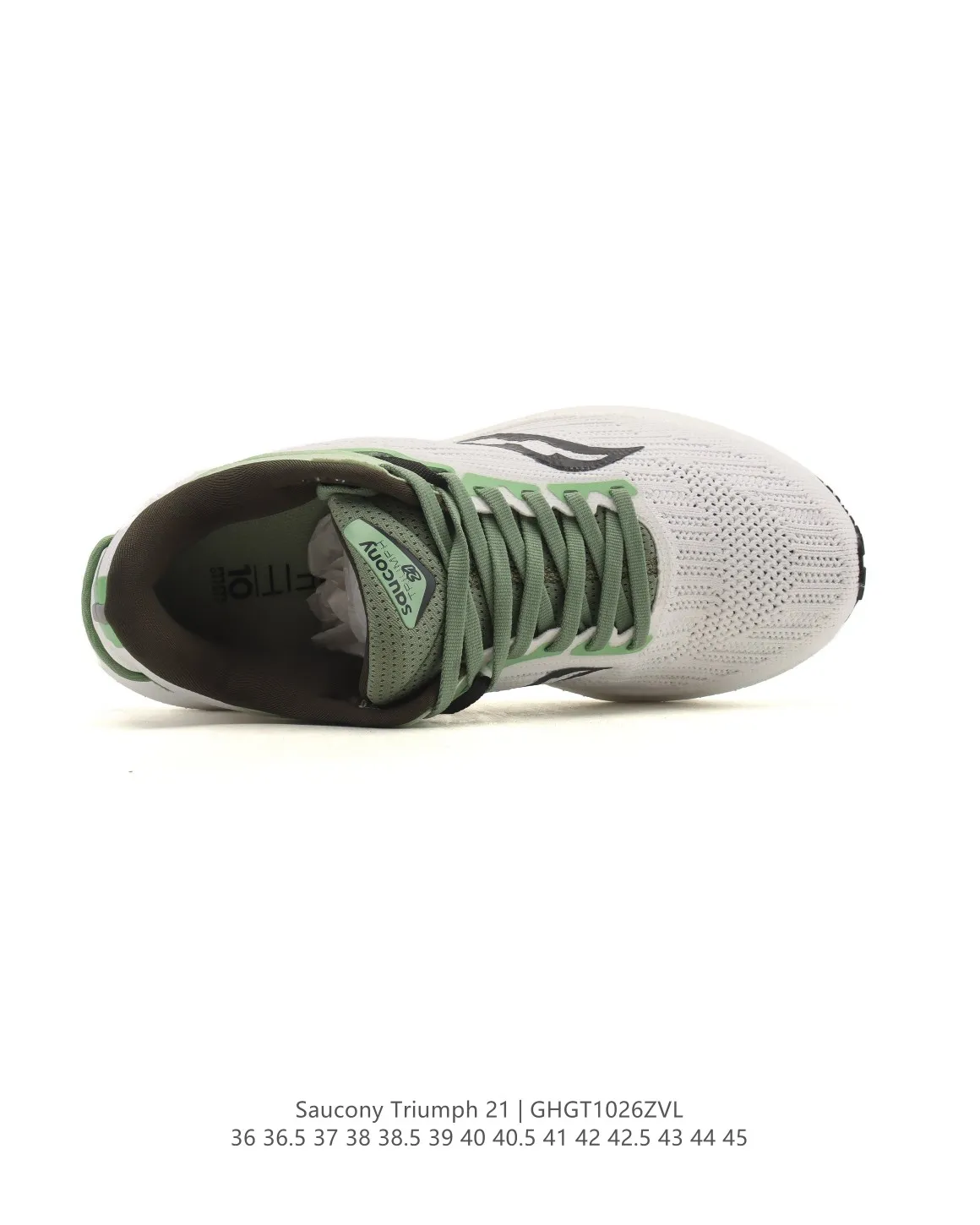 Saucony Triumph 21 White Green Rep Shoes – Replica Saucony for Running Packable 266