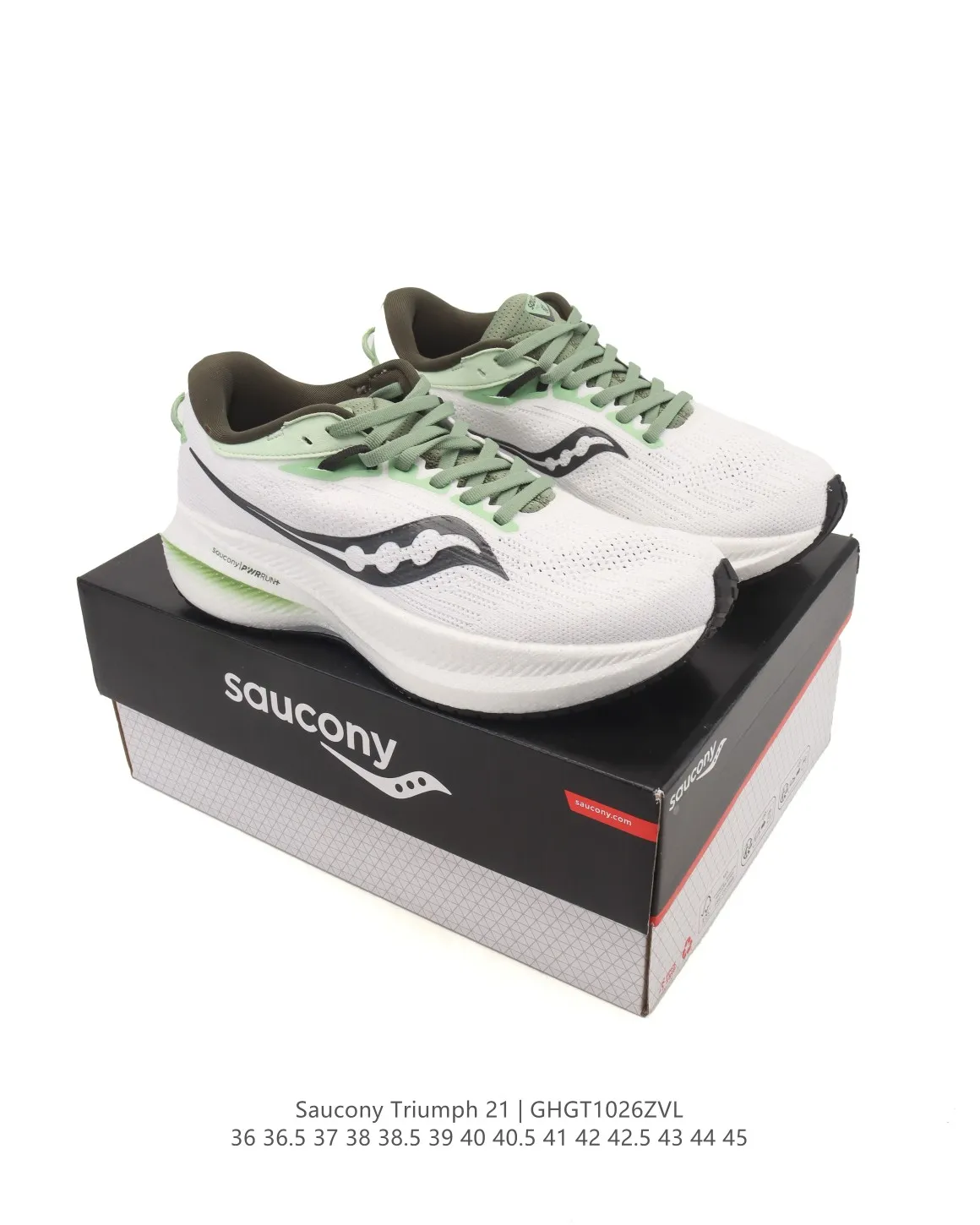 Saucony Triumph 21 White Green Rep Shoes – Replica Saucony for Running Packable 266