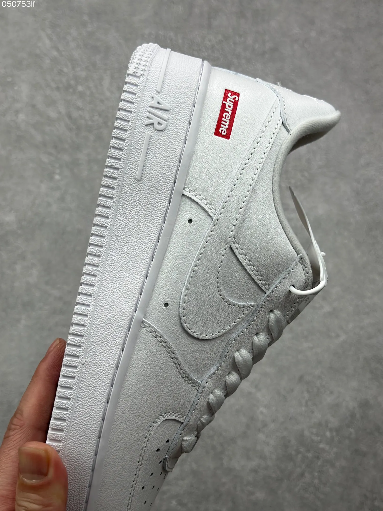 Trendsetting Supreme x Nike Air Force 1 ’07 Low All-White Custom Leather  Sneakers – Best Replica Sneakers & Rep Shoes 993