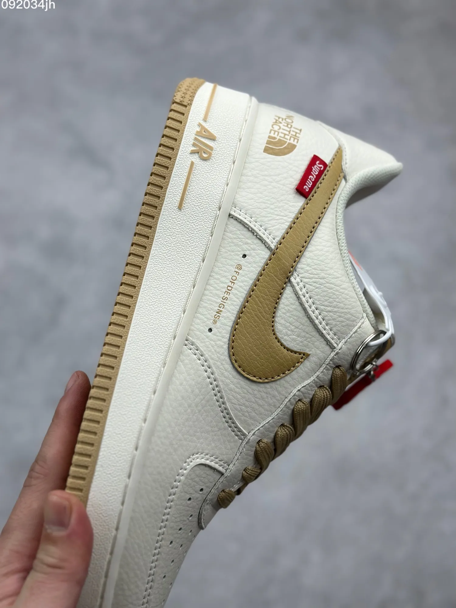 Affordable Supreme x The North Face x Nike Air Force 1 Low – Beige Gold – Limited Edition Rep Shoes & Top Fake Nike Sneakers 1034