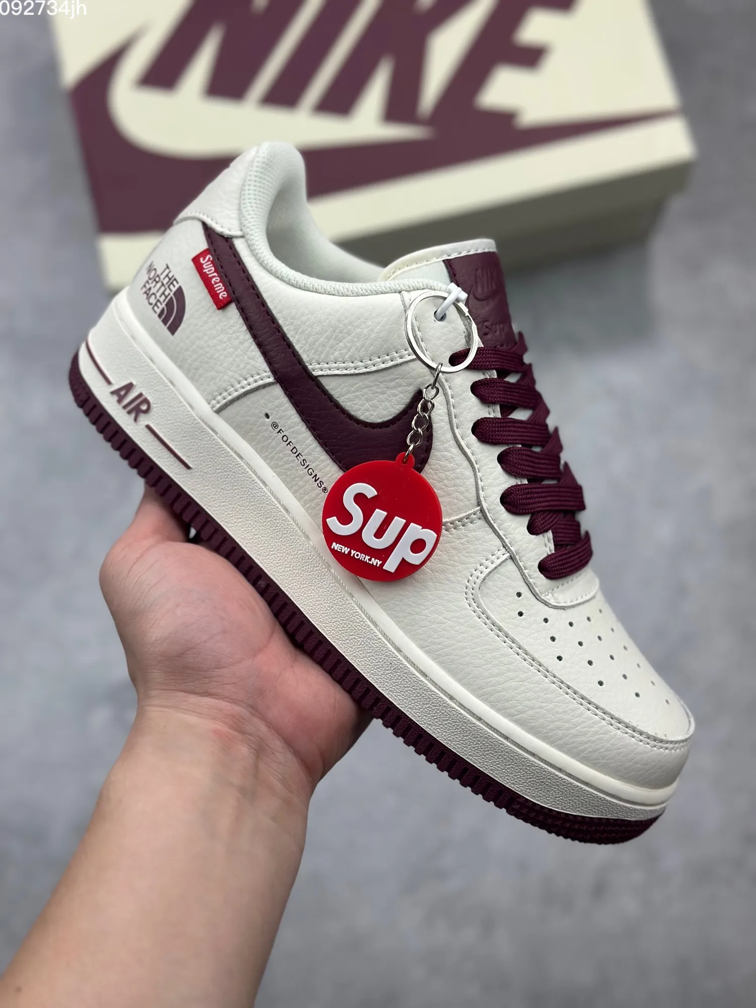 Supreme x The North Face x Nike Air Force 1 Low ‘Sake Red’ – Limited Edition Rep Shoes & Top Replica Sneakers Casual 1028