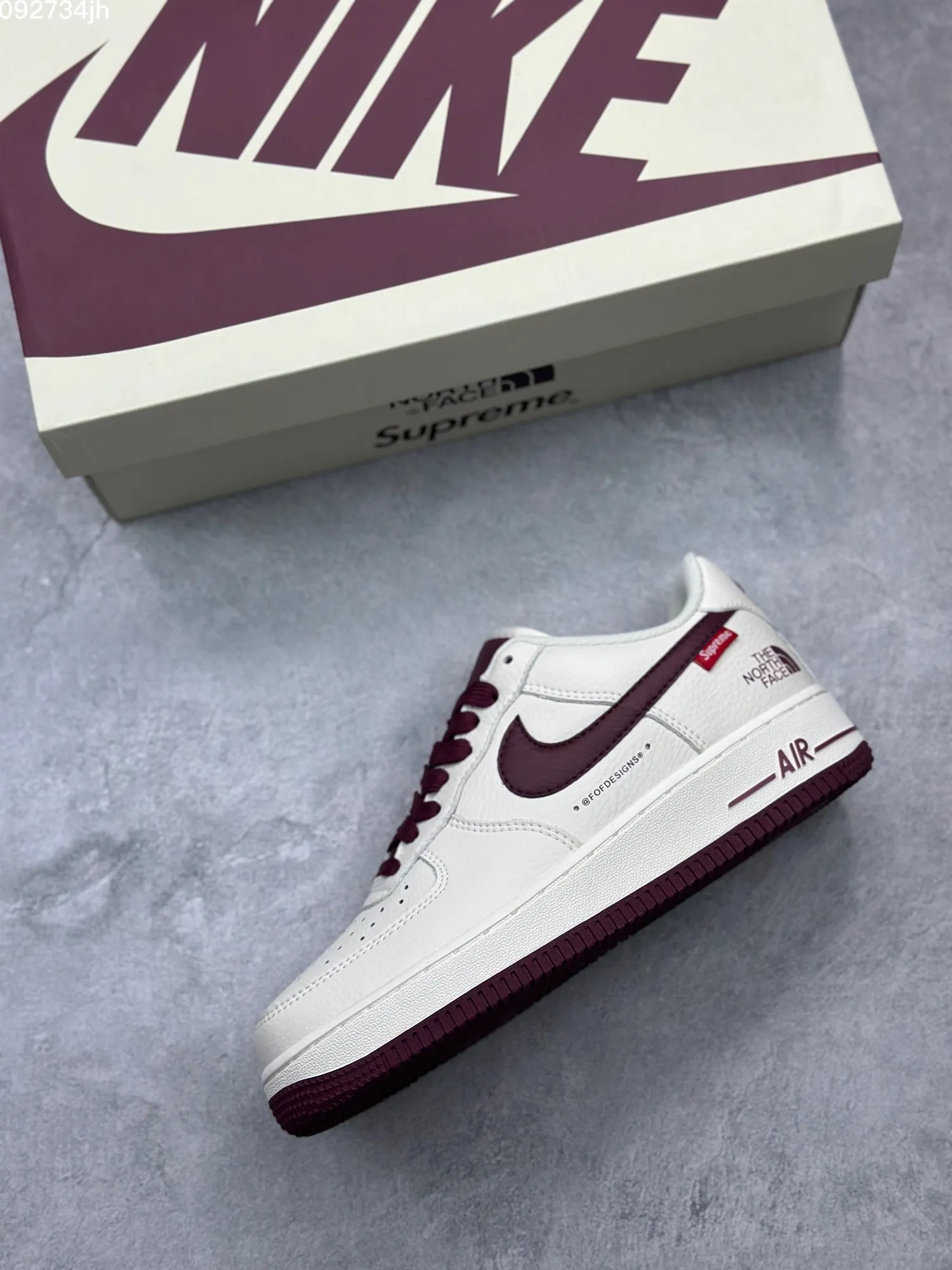 Supreme x The North Face x Nike Air Force 1 Low ‘Sake Red’ – Limited Edition Rep Shoes & Top Replica Sneakers Casual 1028