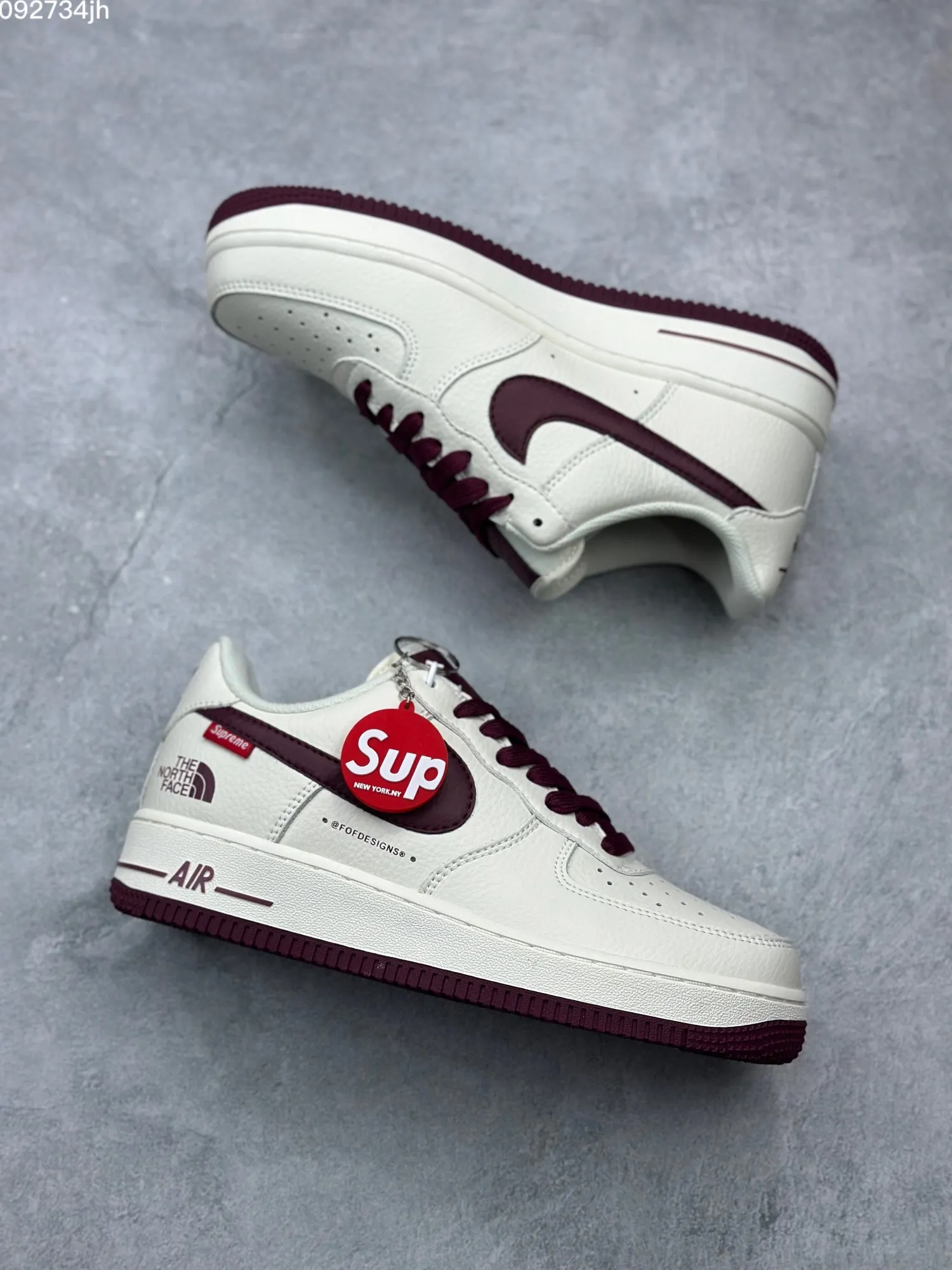 Supreme x The North Face x Nike Air Force 1 Low ‘Sake Red’ – Limited Edition Rep Shoes & Top Replica Sneakers Casual 1028