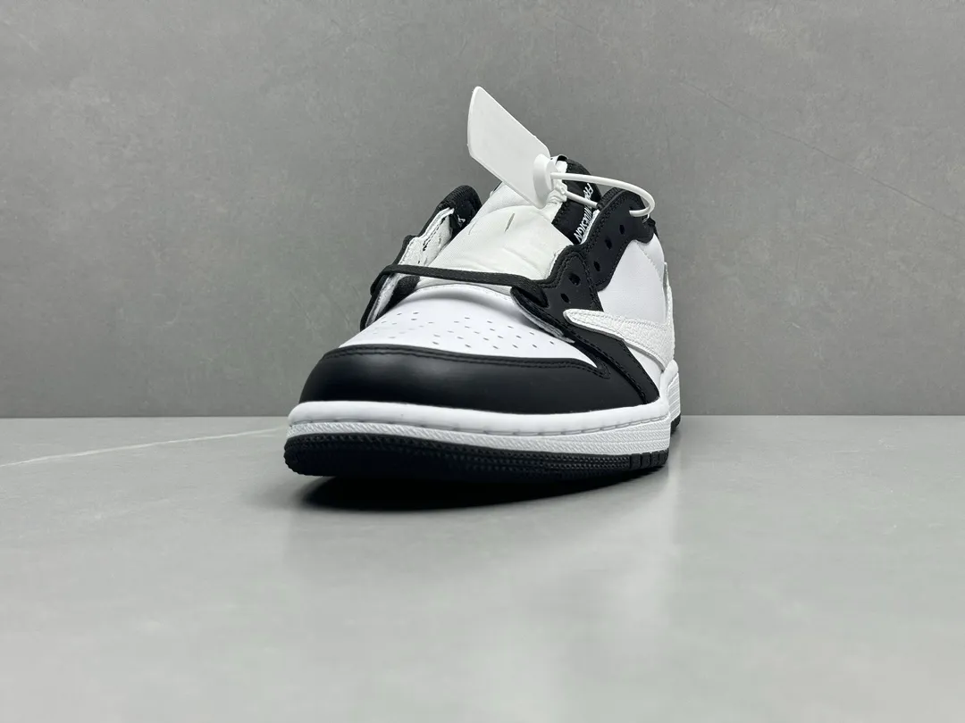 TechFriendly Travis Scott x Air Jordan 1 Low OG Black White Reverse Swoosh Rep Shoes, Top-Quality Best Replica Sneakers, Sizes 36-47 (Including Half Sizes 1263