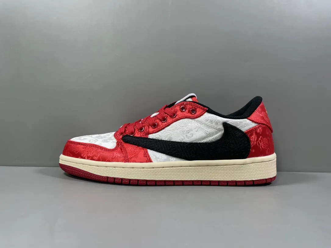 Travis Scott x Air Jordan 1 Low OG SP “Red Silk” – Red White Black Rep Shoes & Replica Nikes FreshLook 1241