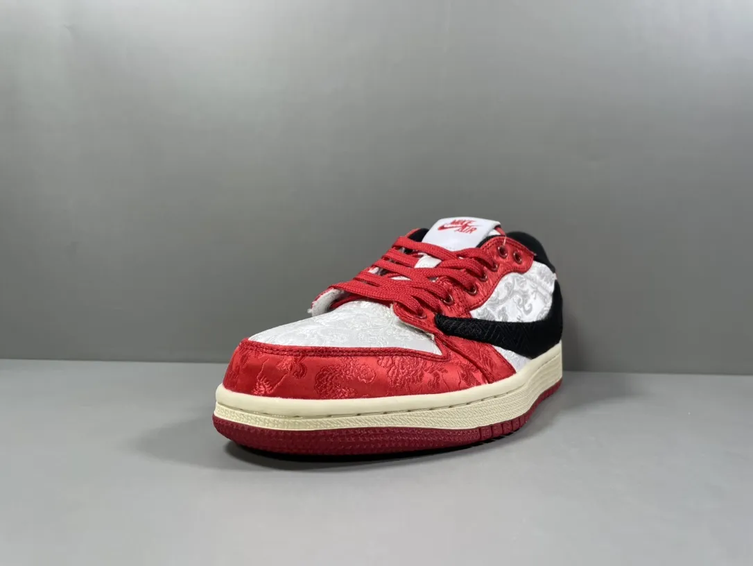 Travis Scott x Air Jordan 1 Low OG SP “Red Silk” – Red White Black Rep Shoes & Replica Nikes FreshLook 1241