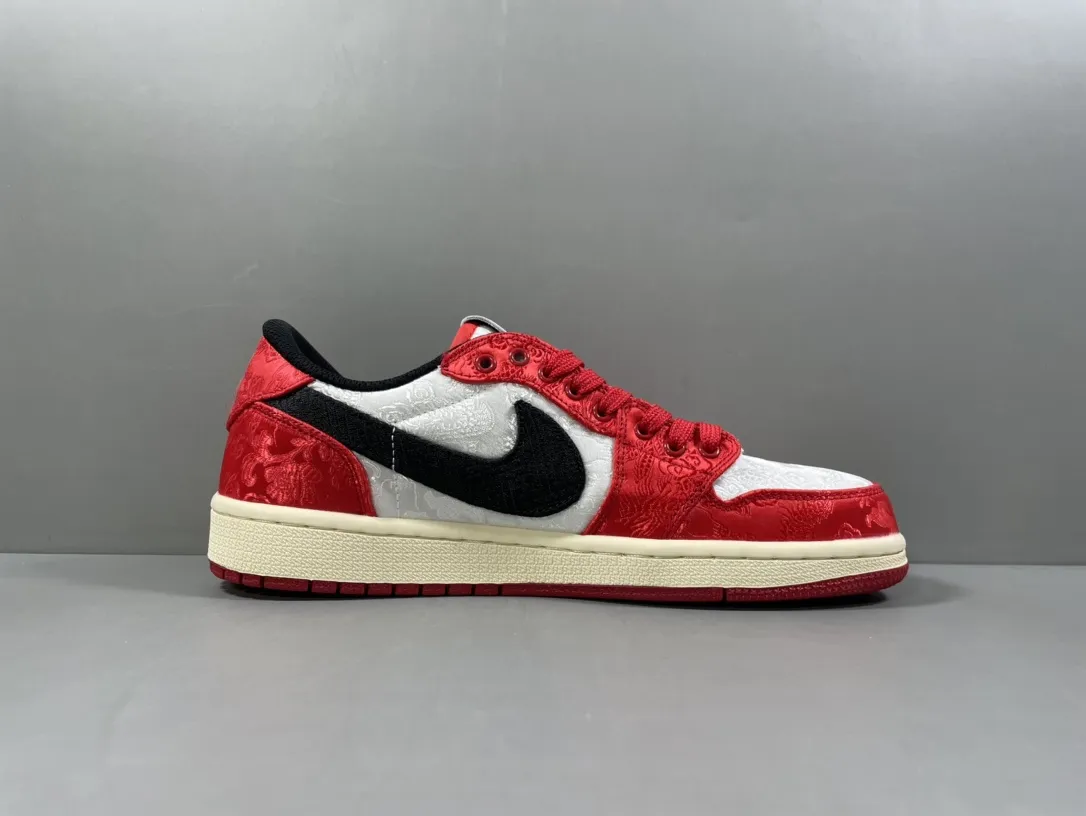 Travis Scott x Air Jordan 1 Low OG SP “Red Silk” – Red White Black Rep Shoes & Replica Nikes FreshLook 1241