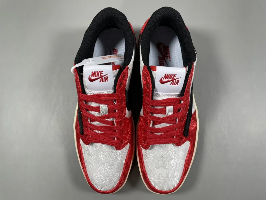 Travis Scott x Air Jordan 1 Low OG SP “Red Silk” – Red White Black Rep Shoes & Replica Nikes FreshLook 1241