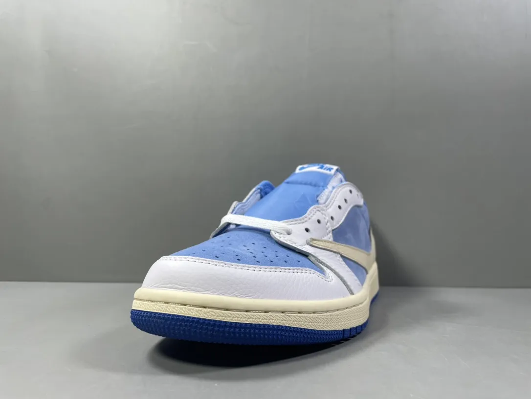 Sustainable Travis Scott x Air Jordan 1 Low OG SP “White University Blue” – Men’s Best Replica Sneakers, Rep Shoes, Sizes 36-47.5 (Including Half Sizes 1256