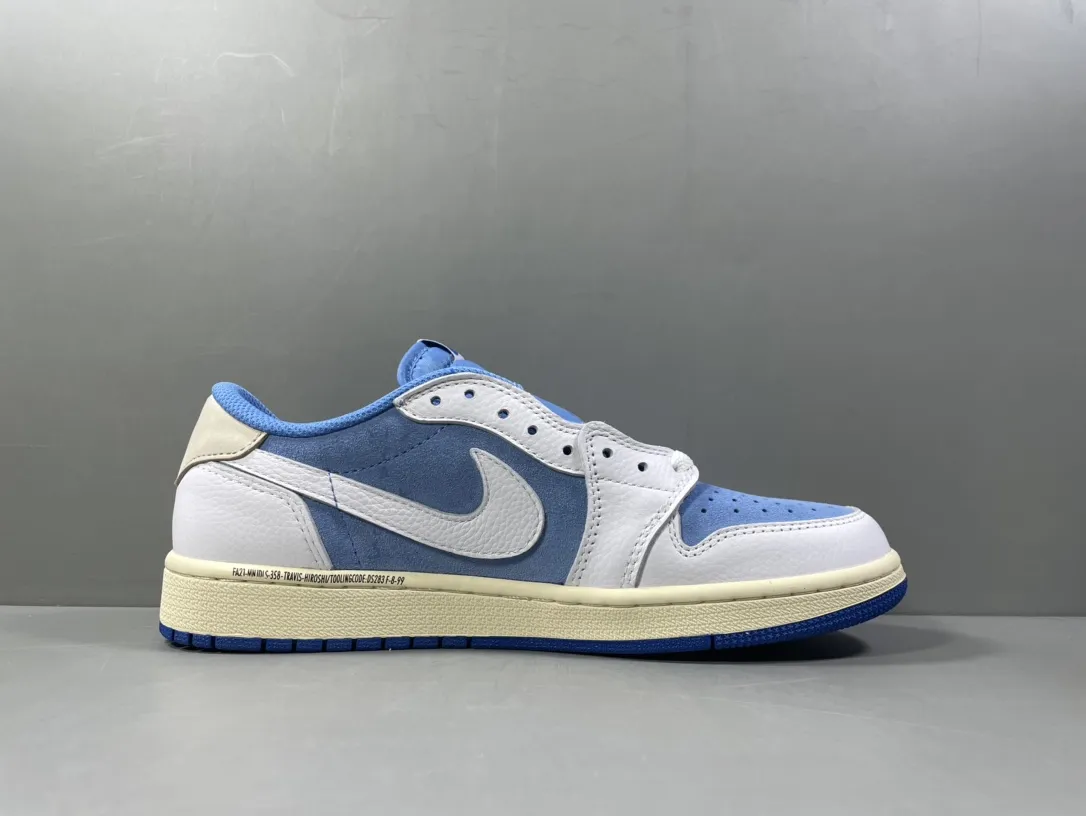 Sustainable Travis Scott x Air Jordan 1 Low OG SP “White University Blue” – Men’s Best Replica Sneakers, Rep Shoes, Sizes 36-47.5 (Including Half Sizes 1256