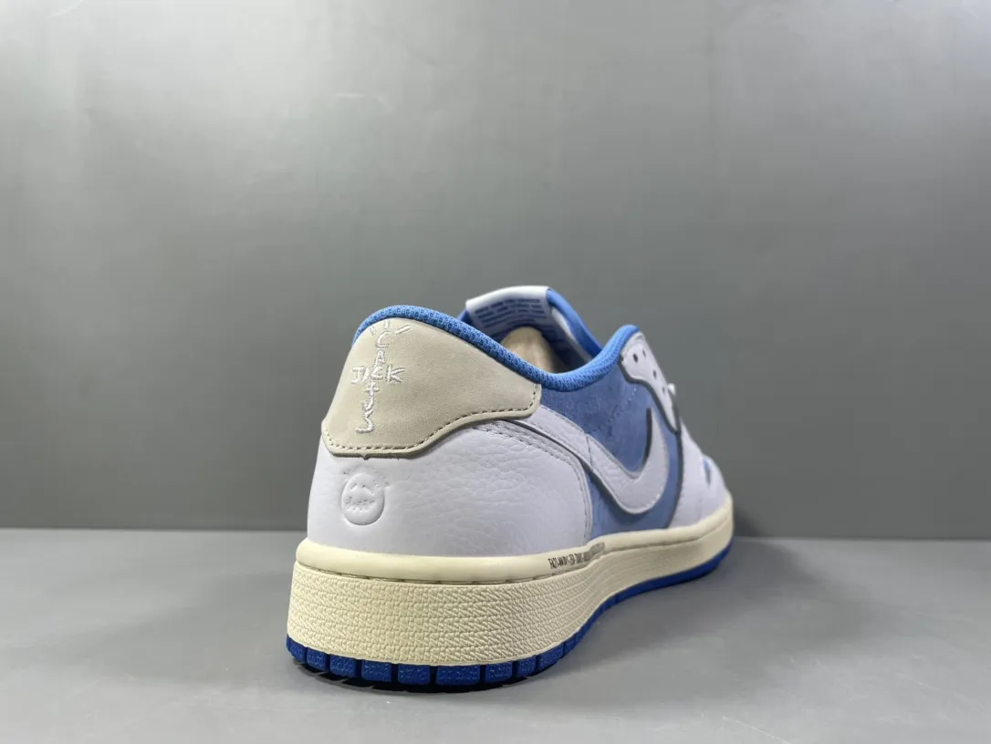 Sustainable Travis Scott x Air Jordan 1 Low OG SP “White University Blue” – Men’s Best Replica Sneakers, Rep Shoes, Sizes 36-47.5 (Including Half Sizes 1256