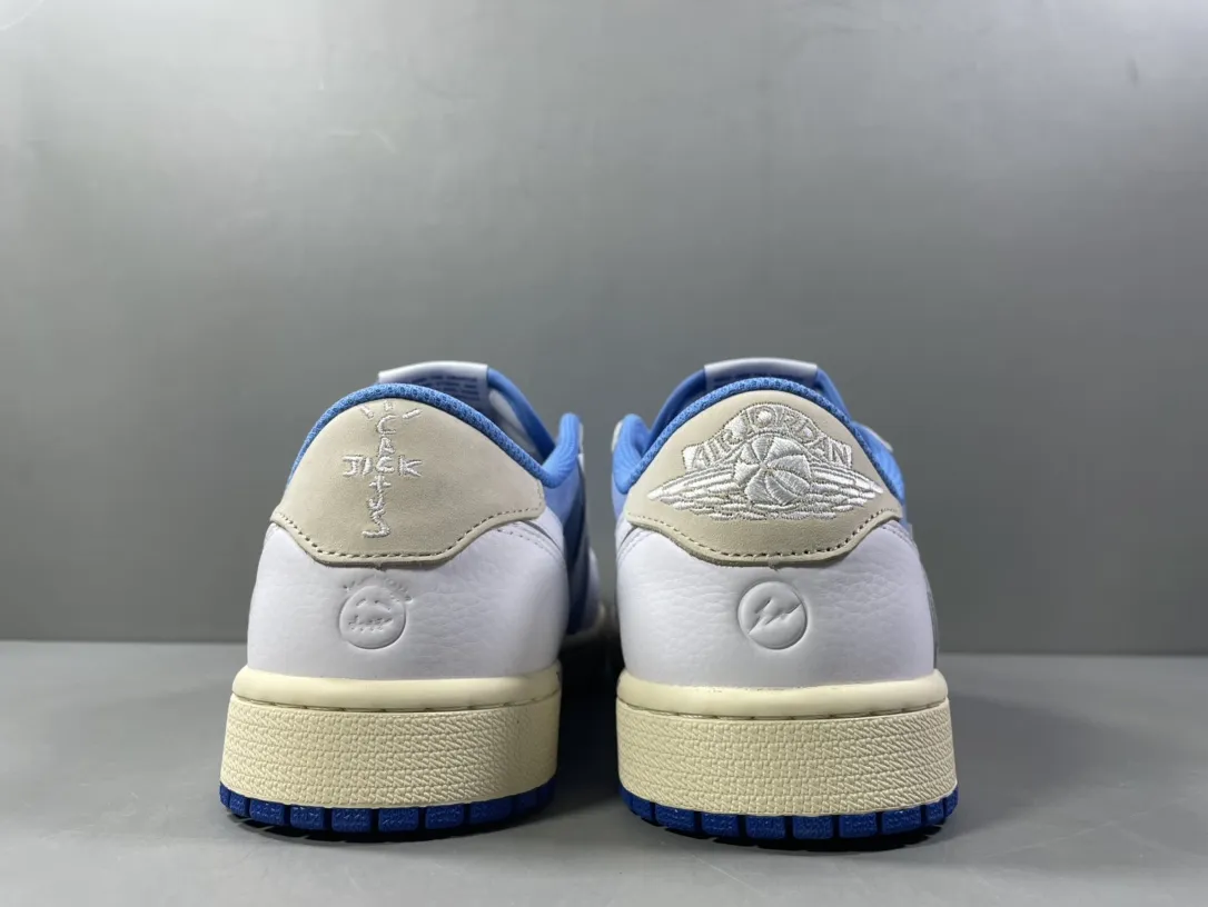 Sustainable Travis Scott x Air Jordan 1 Low OG SP “White University Blue” – Men’s Best Replica Sneakers, Rep Shoes, Sizes 36-47.5 (Including Half Sizes 1256