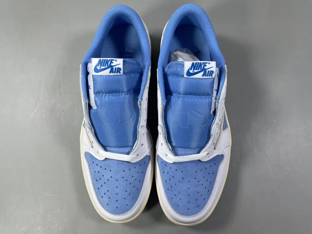 Sustainable Travis Scott x Air Jordan 1 Low OG SP “White University Blue” – Men’s Best Replica Sneakers, Rep Shoes, Sizes 36-47.5 (Including Half Sizes 1256