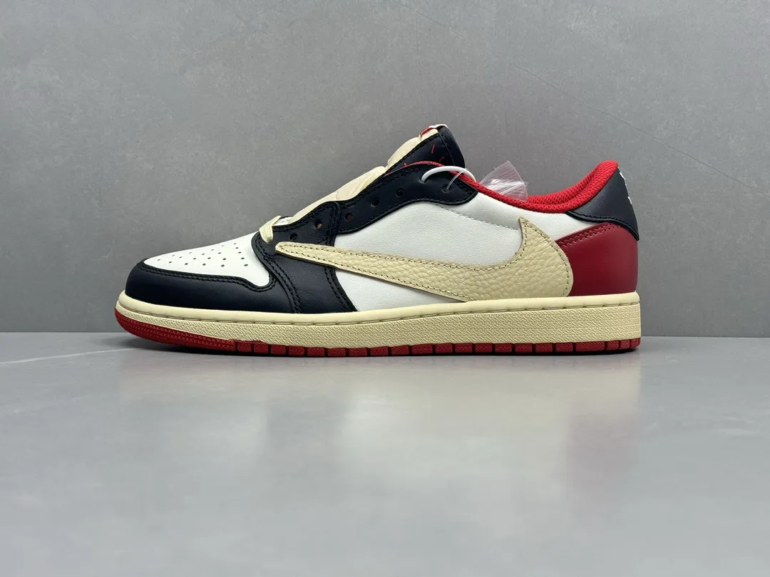 TechFriendly Travis Scott x Air Jordan 1 Low Reverse Mocha – White Red Black – Authentic Version with Top Rep Shoes and Best Replica Sneakers Quality 1262