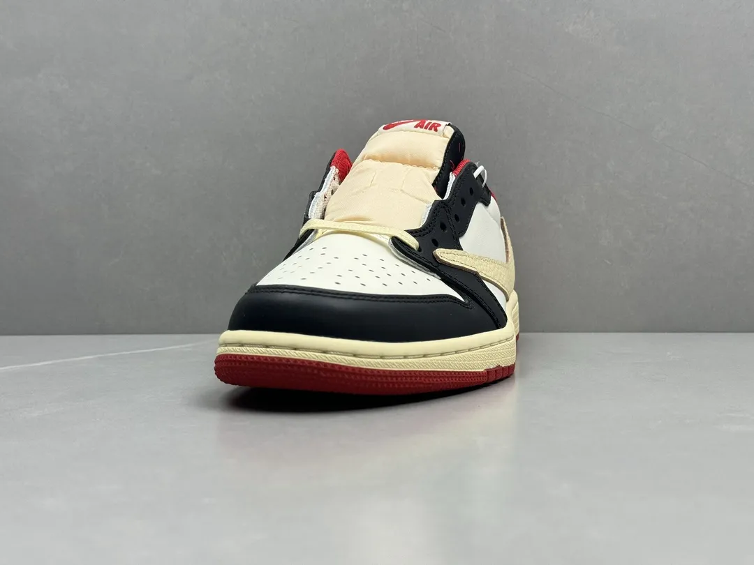 TechFriendly Travis Scott x Air Jordan 1 Low Reverse Mocha – White Red Black – Authentic Version with Top Rep Shoes and Best Replica Sneakers Quality 1262