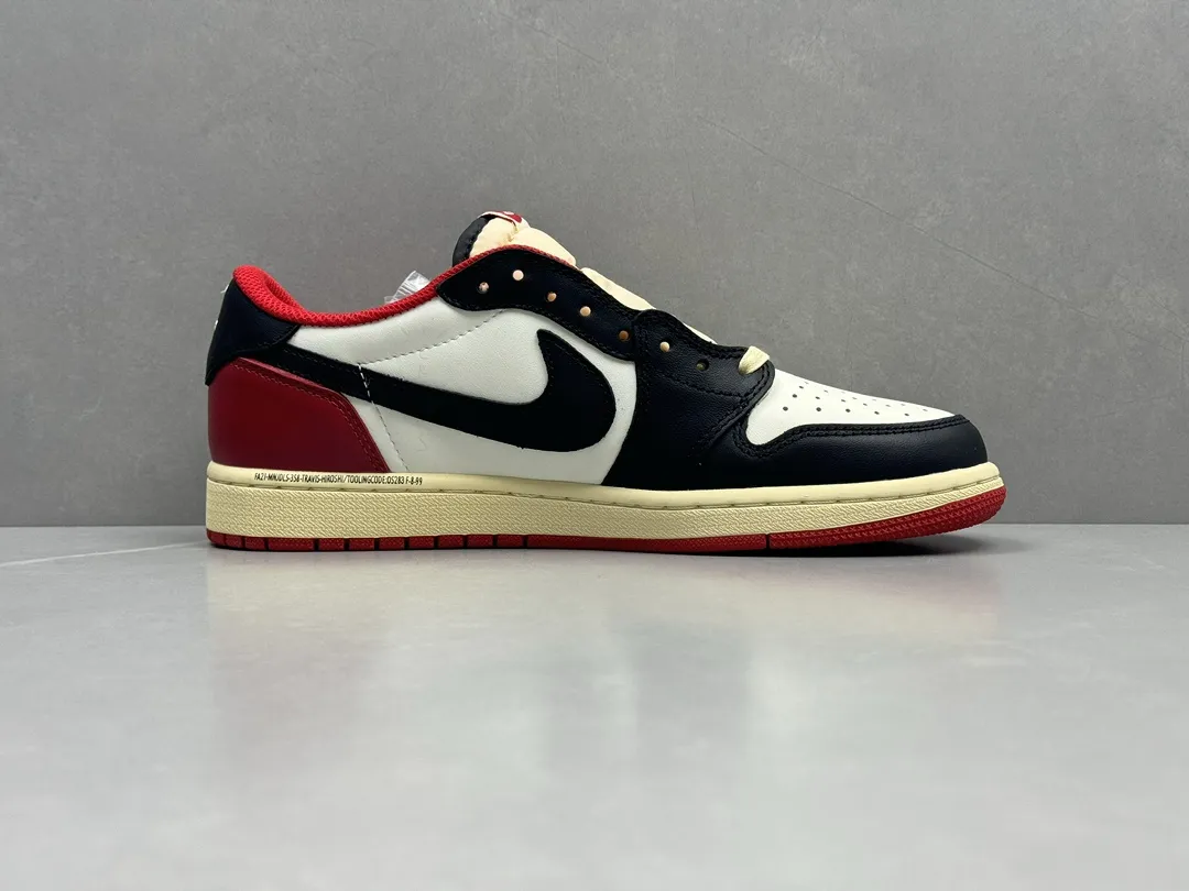 TechFriendly Travis Scott x Air Jordan 1 Low Reverse Mocha – White Red Black – Authentic Version with Top Rep Shoes and Best Replica Sneakers Quality 1262