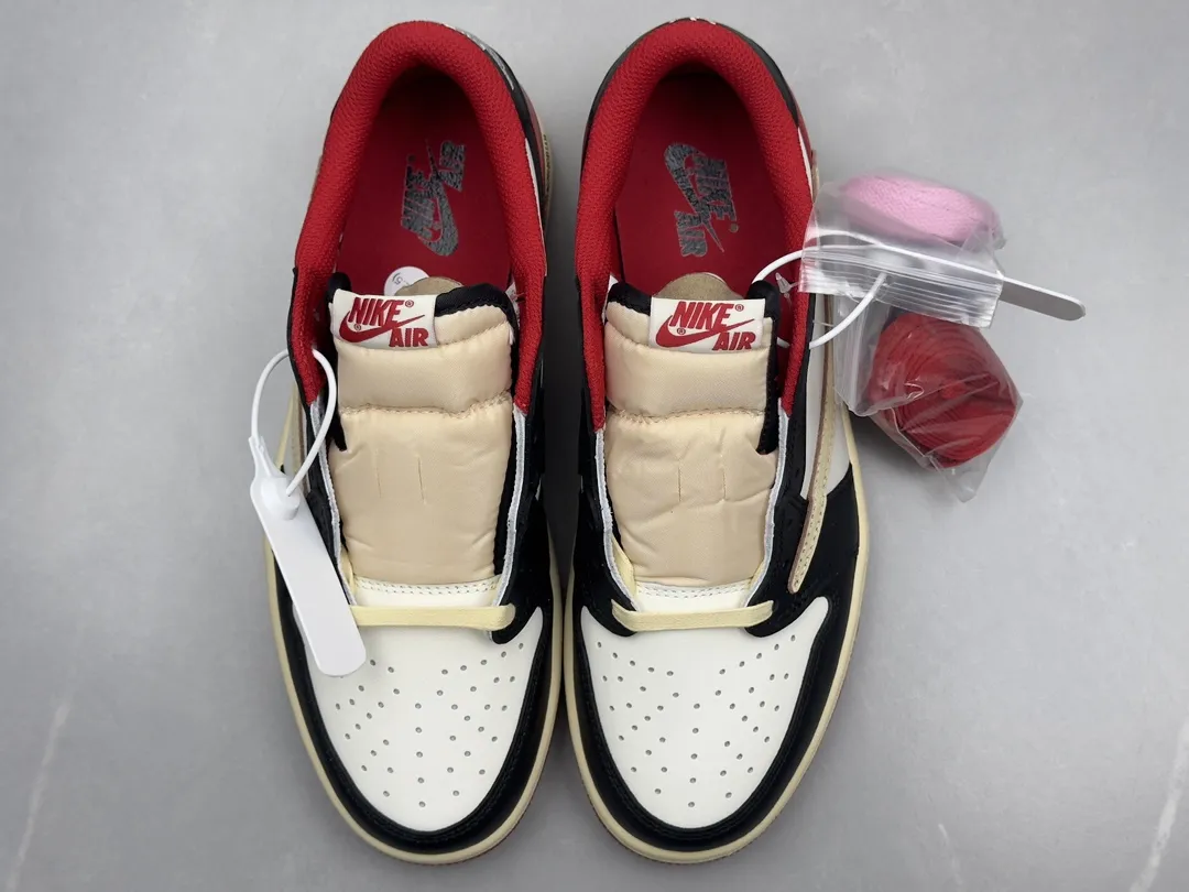 TechFriendly Travis Scott x Air Jordan 1 Low Reverse Mocha – White Red Black – Authentic Version with Top Rep Shoes and Best Replica Sneakers Quality 1262