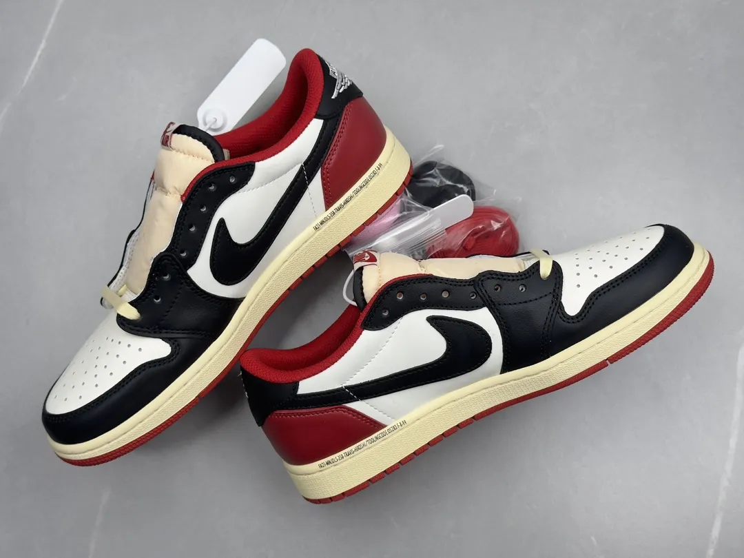 TechFriendly Travis Scott x Air Jordan 1 Low Reverse Mocha – White Red Black – Authentic Version with Top Rep Shoes and Best Replica Sneakers Quality 1262