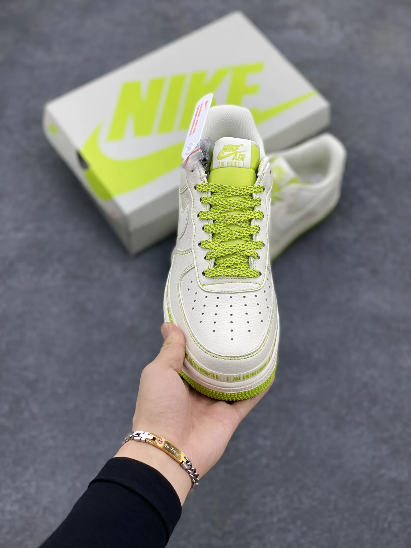 Uninterrupted x Nike Air Force 1 Low “MORE THAN” – Mint Green Signature Graffiti, Limited Edition Rep Shoes with Best Replica Sneakers Design SunProtective 1065