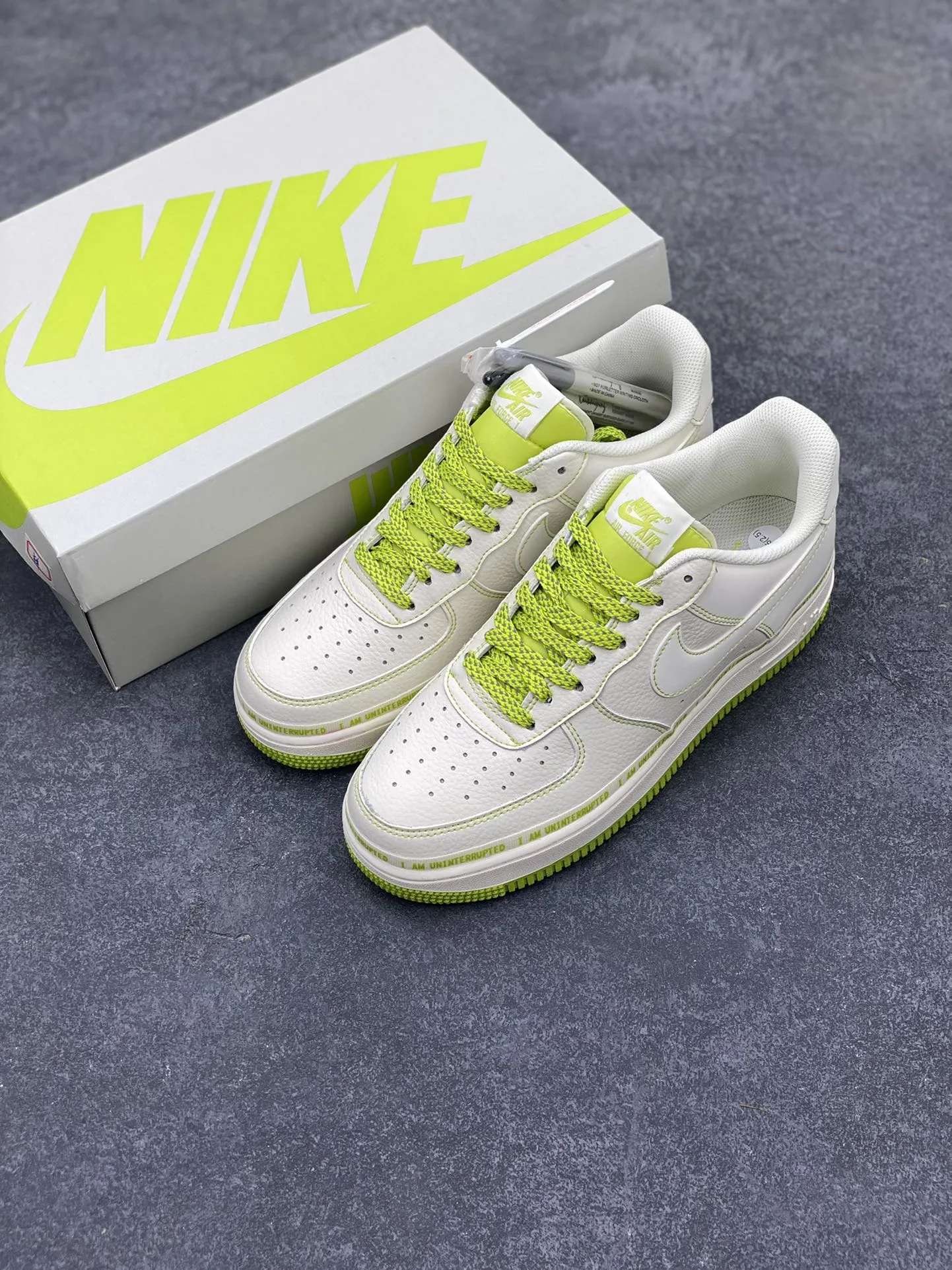 Uninterrupted x Nike Air Force 1 Low “MORE THAN” – Mint Green Signature Graffiti, Limited Edition Rep Shoes with Best Replica Sneakers Design SunProtective 1065