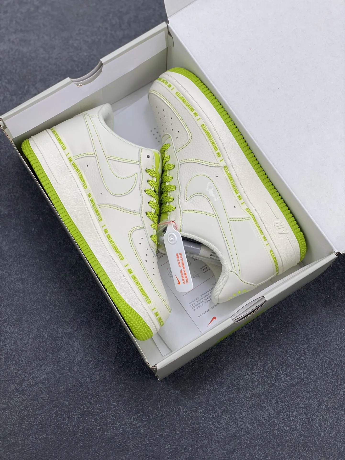 Uninterrupted x Nike Air Force 1 Low “MORE THAN” – Mint Green Signature Graffiti, Limited Edition Rep Shoes with Best Replica Sneakers Design SunProtective 1065