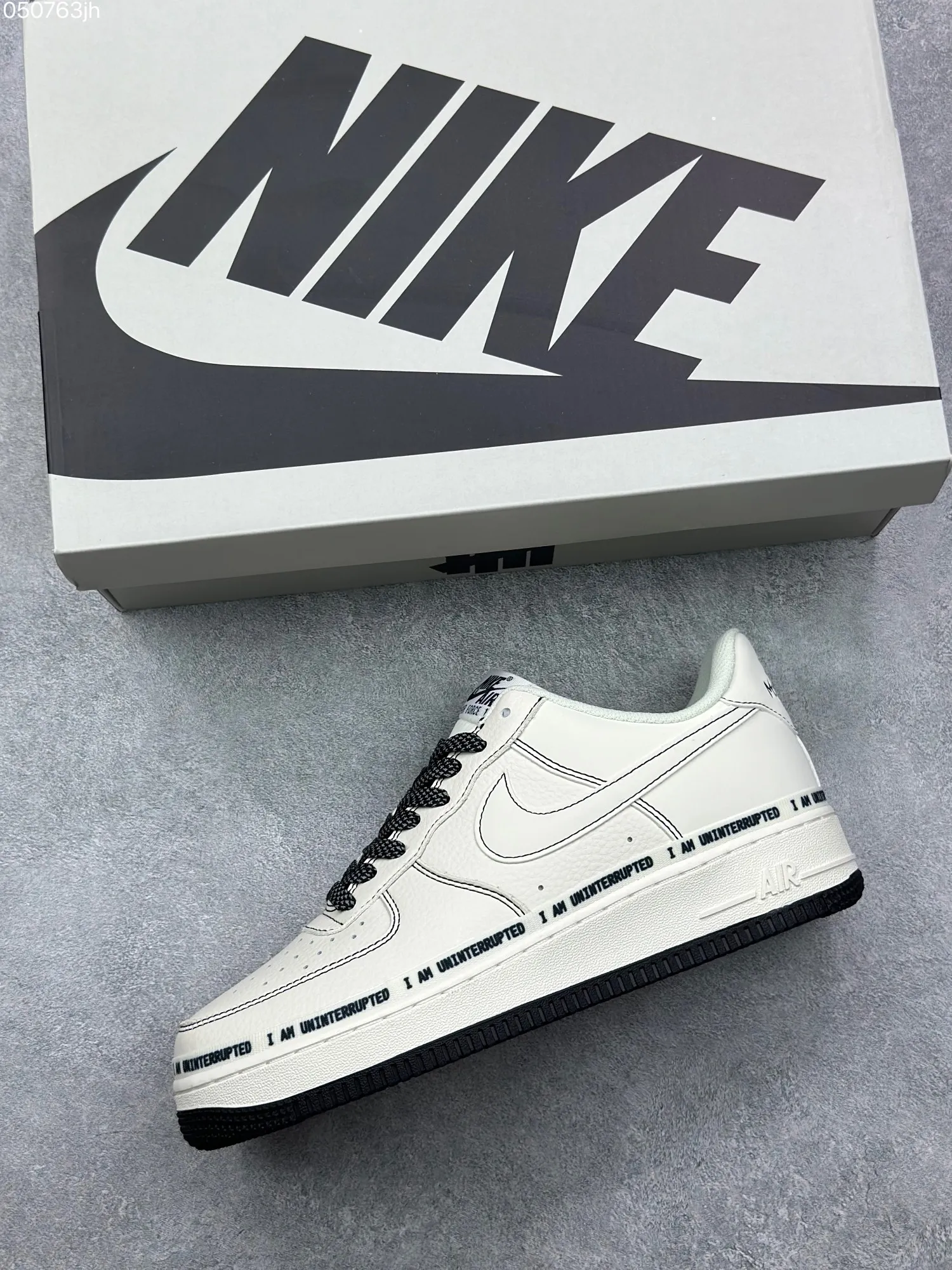 WrinkleFree Uninterrupted x Nike Air Force 1 Low ‘More Than’ – Cream Black Signature Doodle Rep Shoes, Top Fake Nike Sneakers 1073