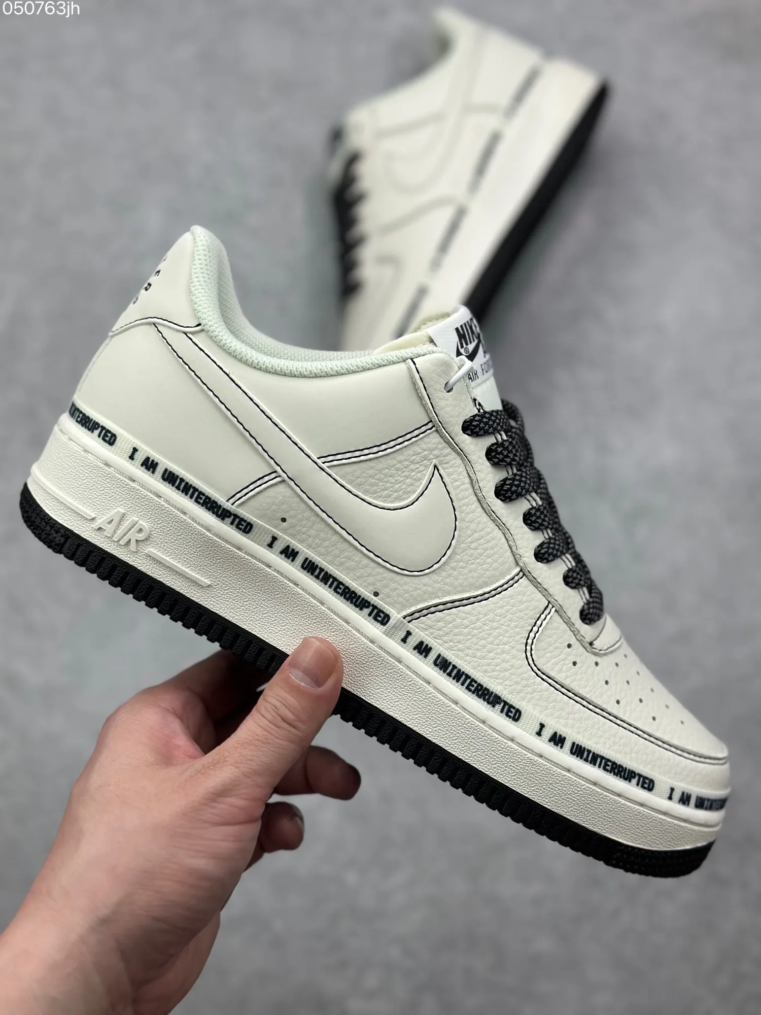 WrinkleFree Uninterrupted x Nike Air Force 1 Low ‘More Than’ – Cream Black Signature Doodle Rep Shoes, Top Fake Nike Sneakers 1073