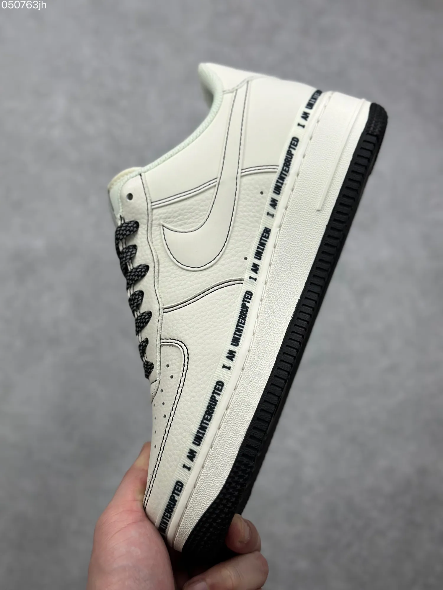 WrinkleFree Uninterrupted x Nike Air Force 1 Low ‘More Than’ – Cream Black Signature Doodle Rep Shoes, Top Fake Nike Sneakers 1073