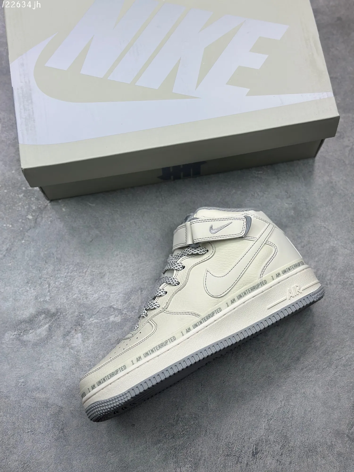 Snug Uninterrupted x Nike Air Force 1 Mid “MORE THAN” – Light Grey Silver Mid-Top  Sneakers with High Quality Rep Shoes Design 1084
