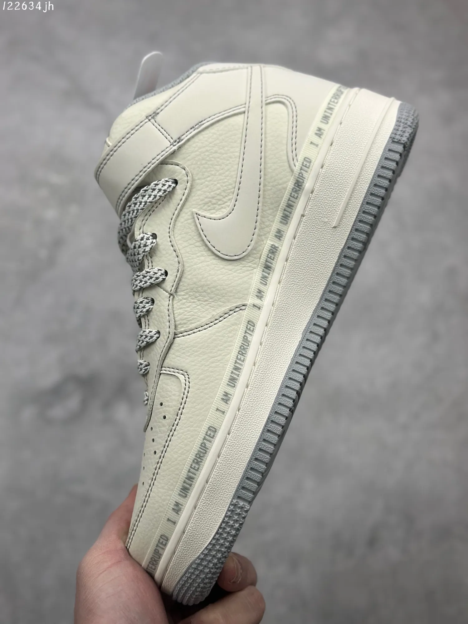 Snug Uninterrupted x Nike Air Force 1 Mid “MORE THAN” – Light Grey Silver Mid-Top  Sneakers with High Quality Rep Shoes Design 1084
