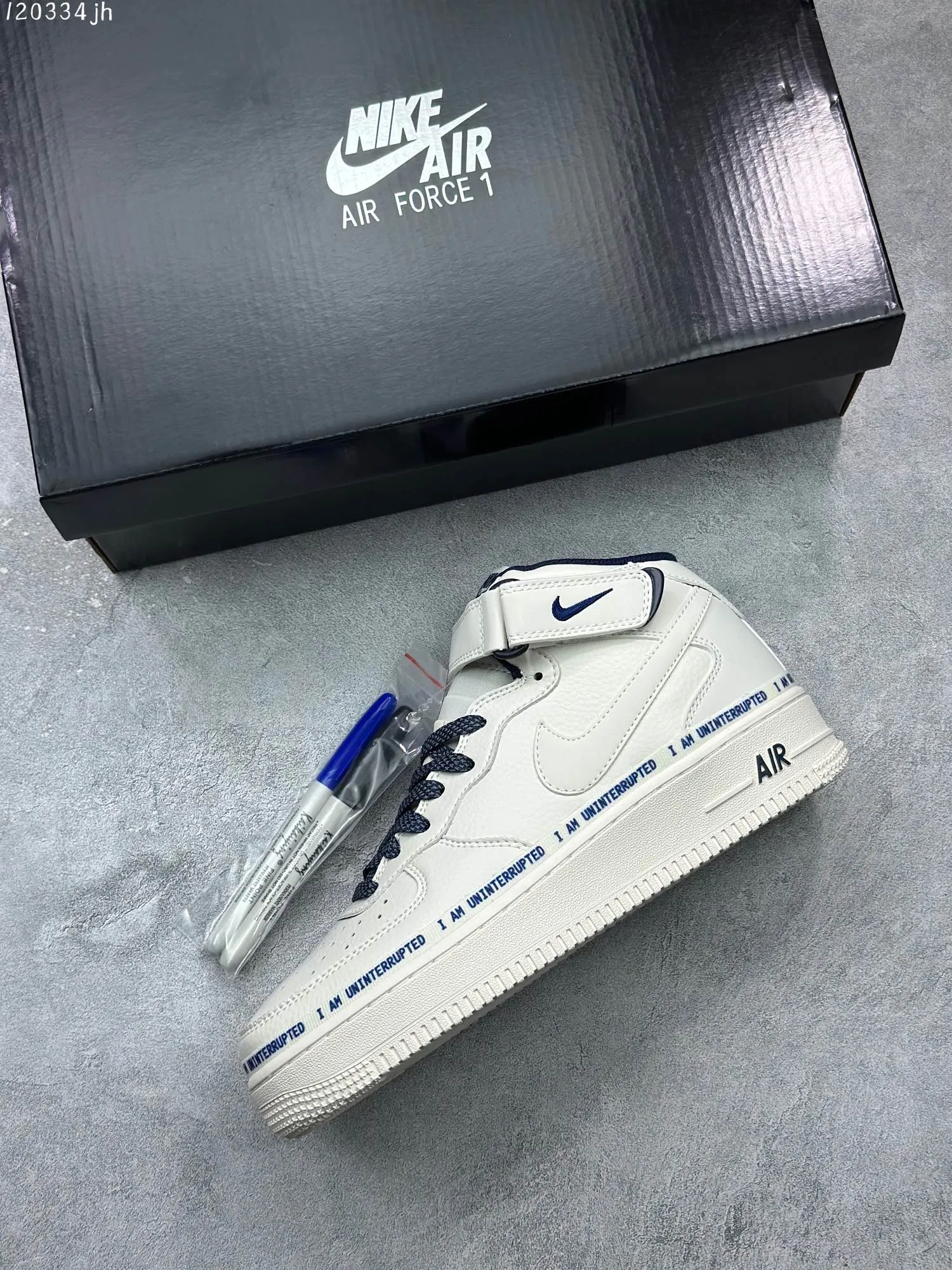 Snug Uninterrupted x Nike Air Force 1 Mid “MORE THAN” – Midnight Navy Graffiti Mid-Top Rep Shoes as Best Replica Sneakers 1012