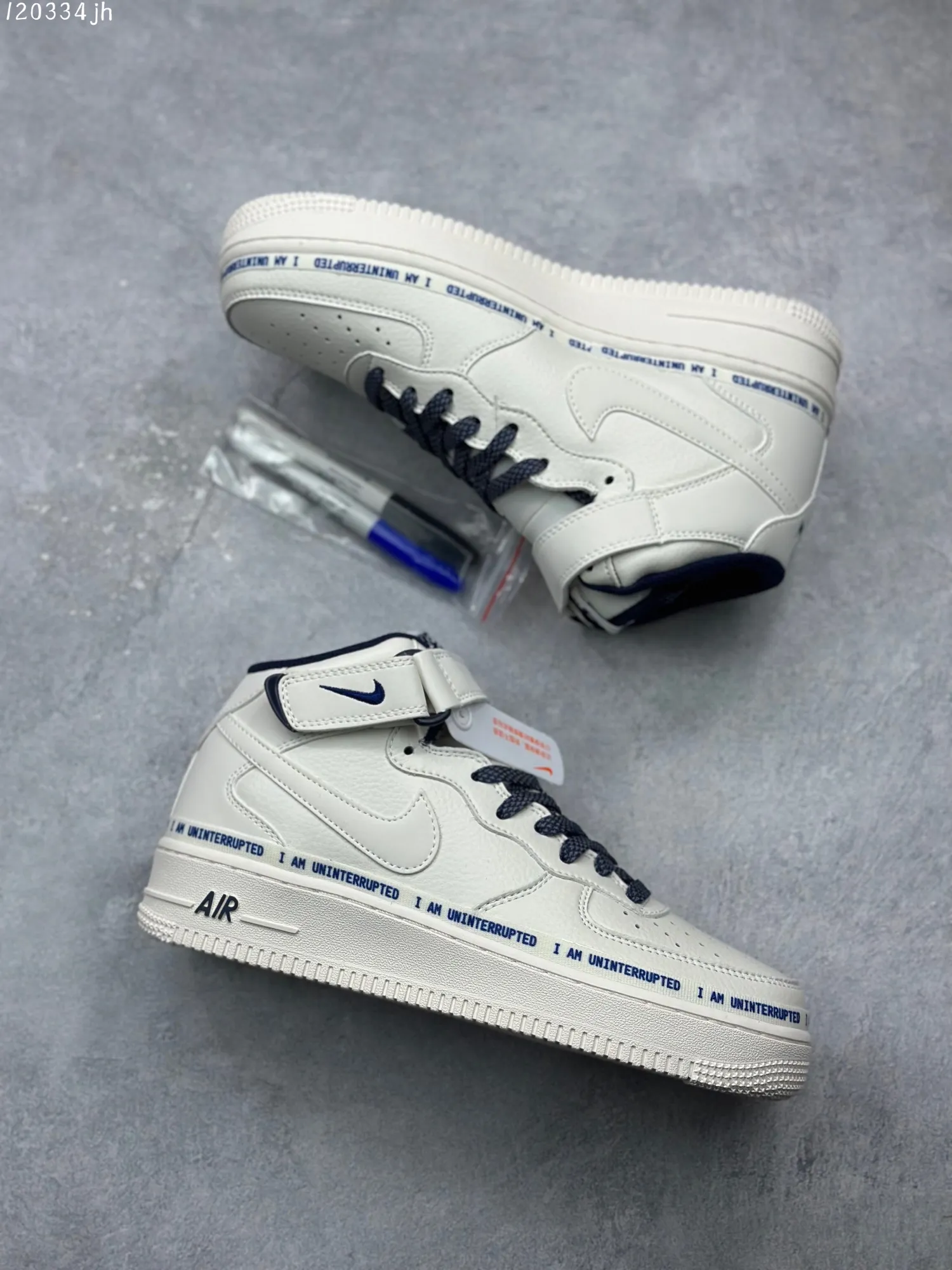 Snug Uninterrupted x Nike Air Force 1 Mid “MORE THAN” – Midnight Navy Graffiti Mid-Top Rep Shoes as Best Replica Sneakers 1012