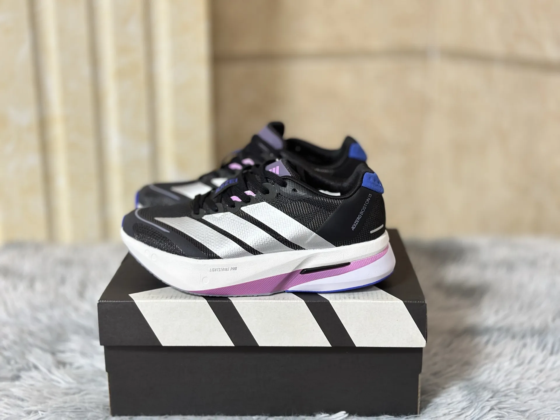 adidas Adizero Boston 13 Black Purple Replica Running Shoes DailyWear 489
