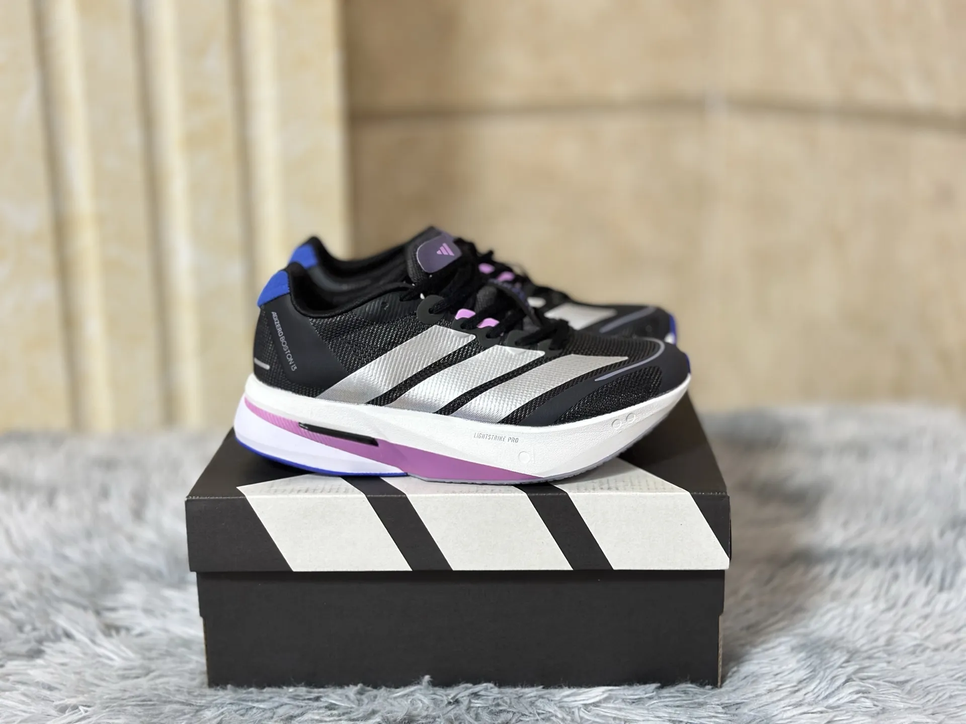 adidas Adizero Boston 13 Black Purple Replica Running Shoes DailyWear 489