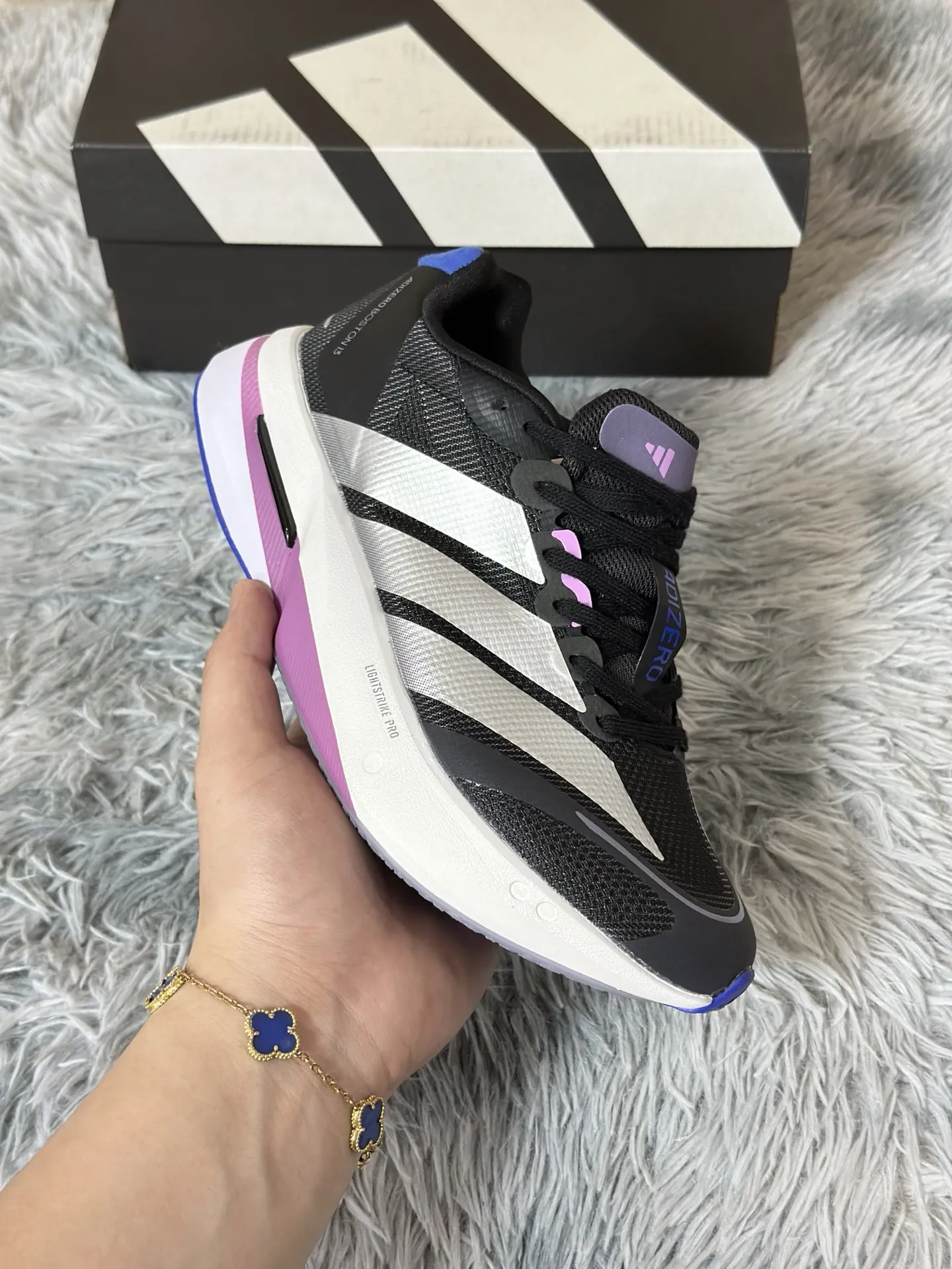 adidas Adizero Boston 13 Black Purple Replica Running Shoes DailyWear 489