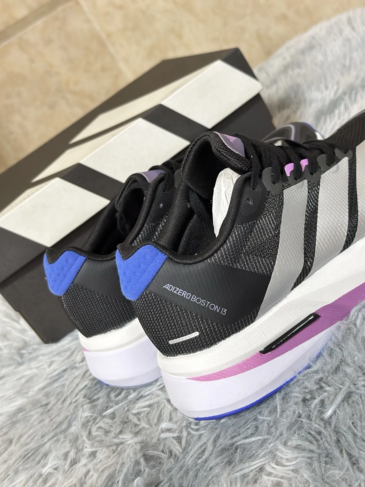 adidas Adizero Boston 13 Black Purple Replica Running Shoes DailyWear 489