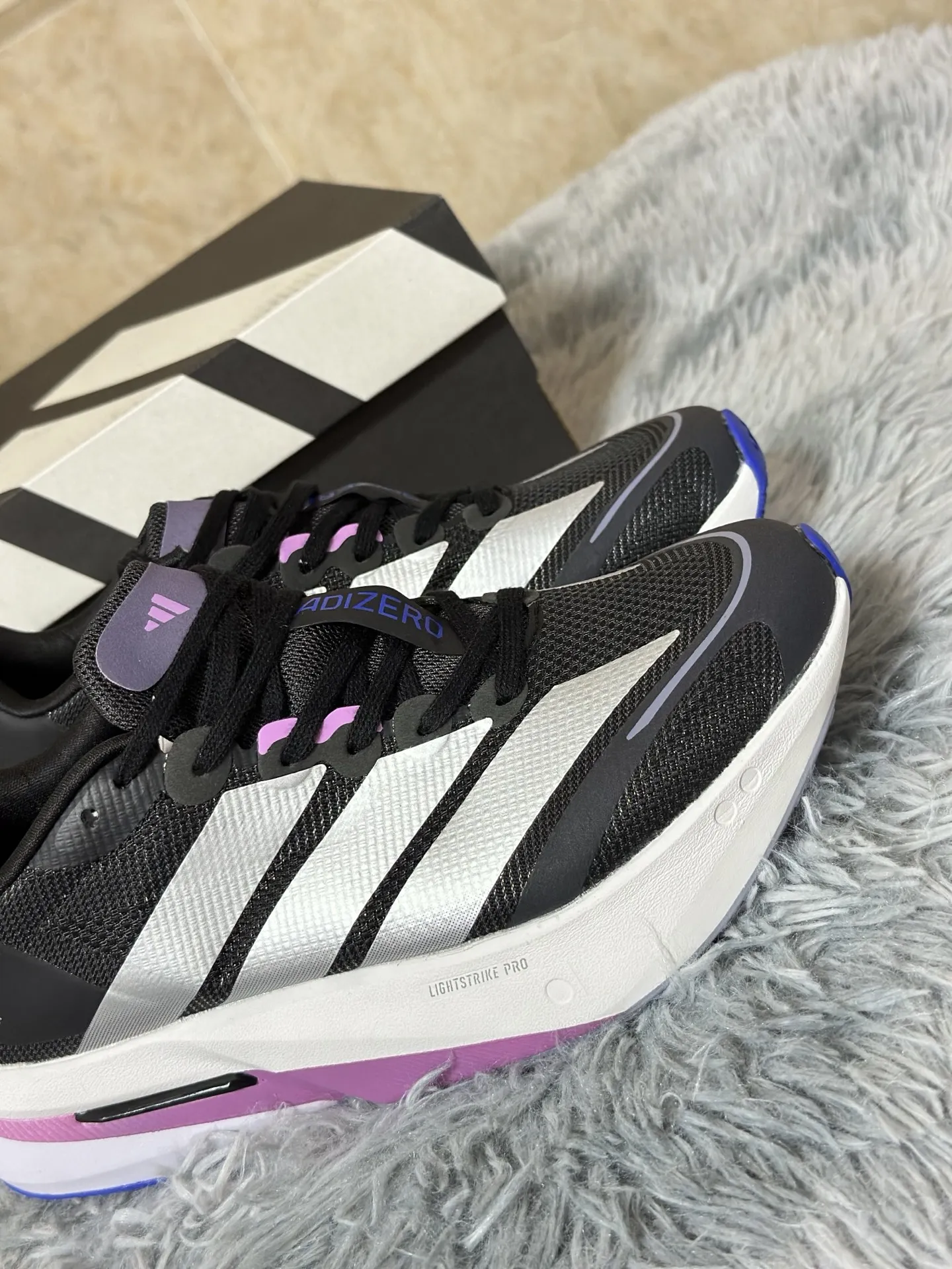 adidas Adizero Boston 13 Black Purple Replica Running Shoes DailyWear 489