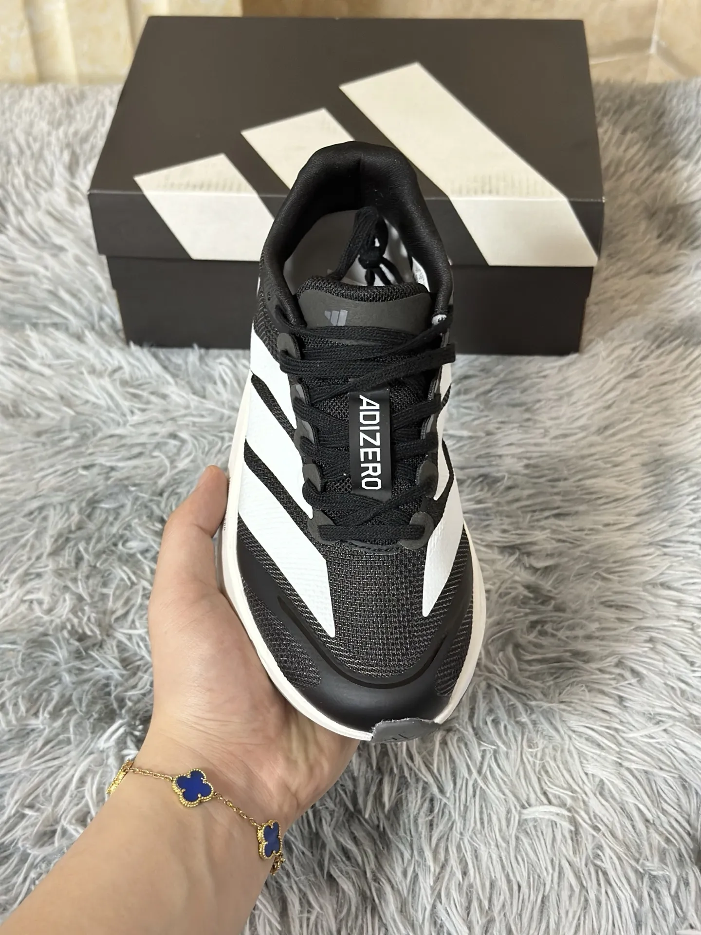 Thermal adidas Adizero Boston 13 Black White Replica Running Shoes 491