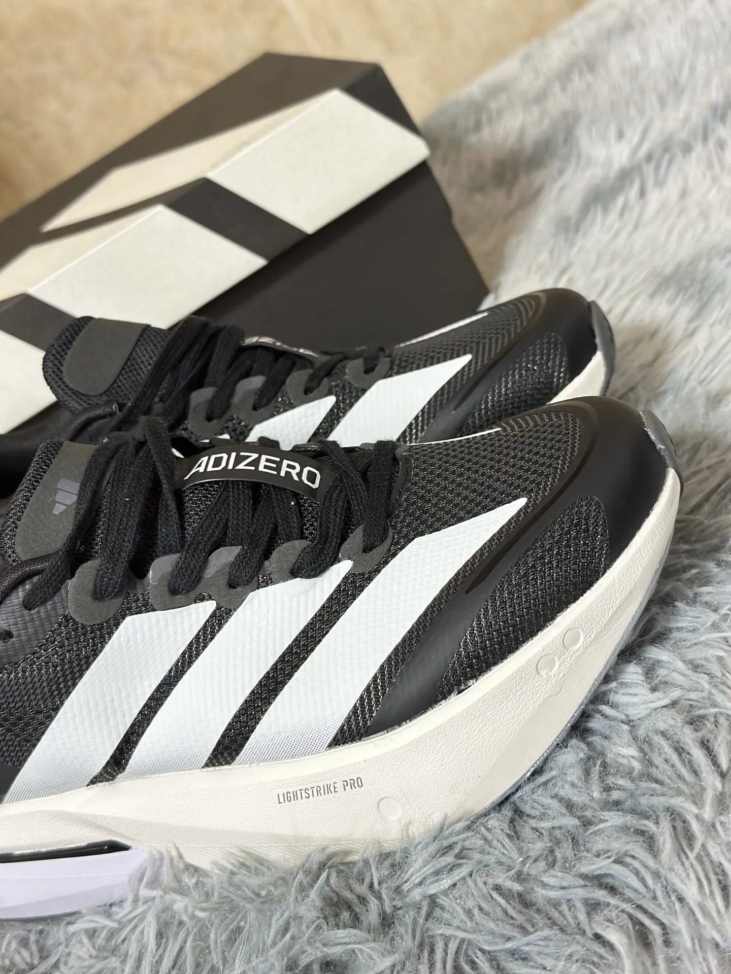 Thermal adidas Adizero Boston 13 Black White Replica Running Shoes 491