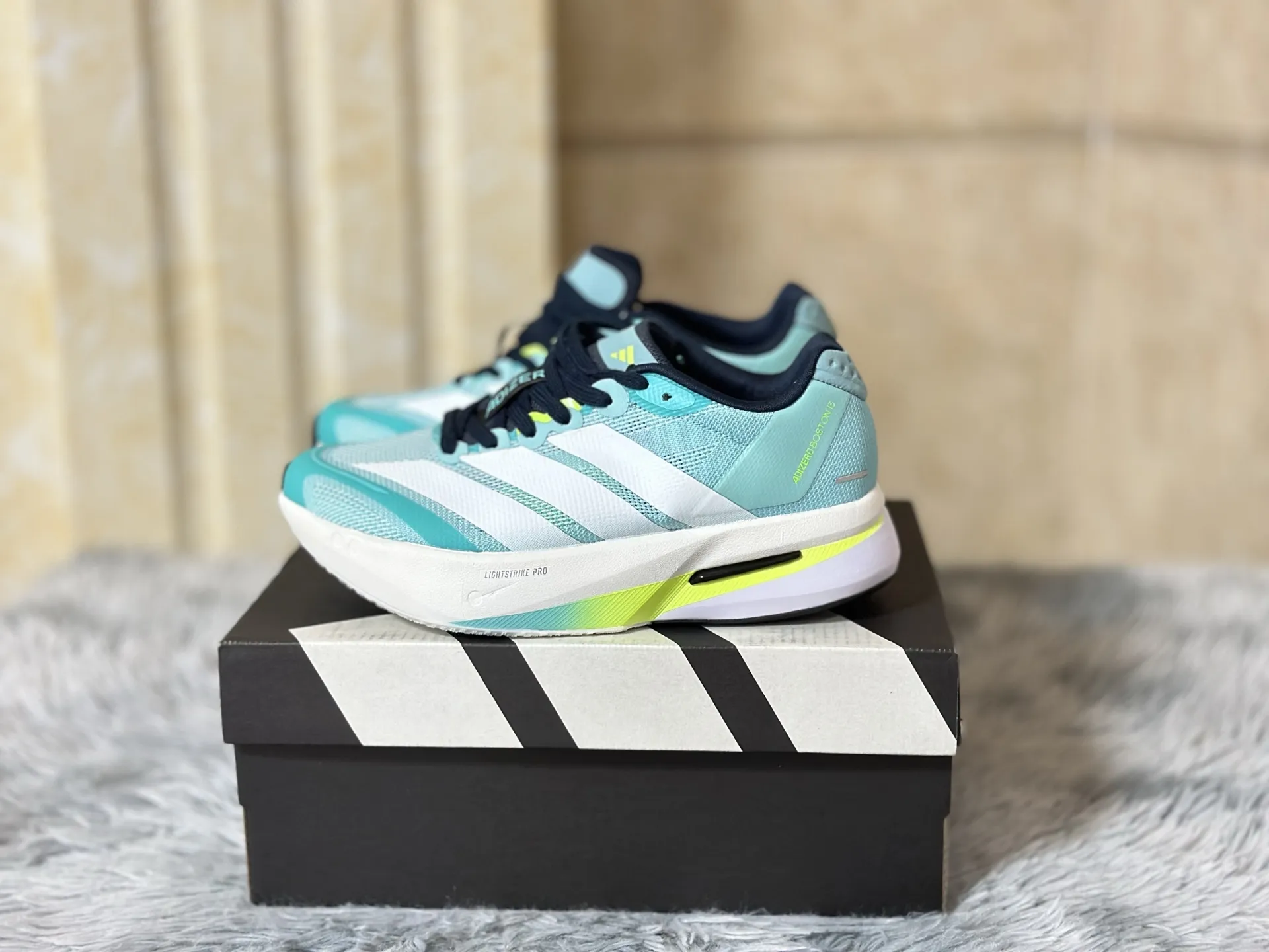 Unisex adidas Adizero Boston 13 Blue Running Shoes – Replica Adidas Edition 493